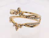 14K Yellow Gold 0.33ctw Winged Rollover Ring Guard