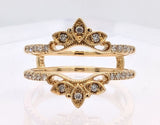 14K Yellow Gold 0.33ctw Dainty Petal Ring Guard