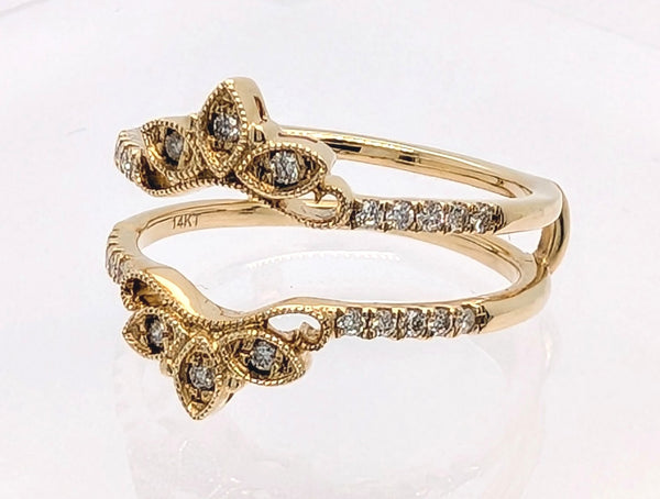 14K Yellow Gold 0.33ctw Dainty Petal Ring Guard