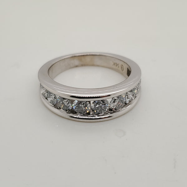 14kt White Gold and Diamond Wedding Band