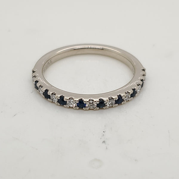 144kt White Gold Sapphire and Diamond Wedding Band