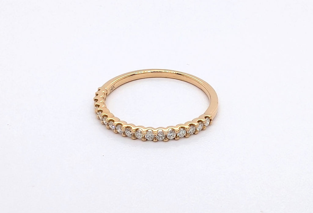 14K Yellow Gold Diamond U-Shaped Halfway Band
