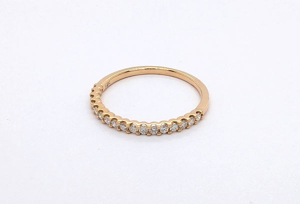 14K Yellow Gold Diamond U-Shaped Halfway Band