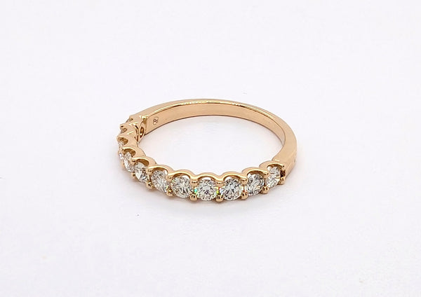 14K Yellow Gold Diamond U-Shaped Halfway Band