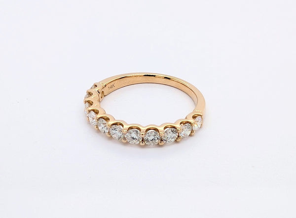 14K Yellow Gold Diamond U-Shaped Halfway Band