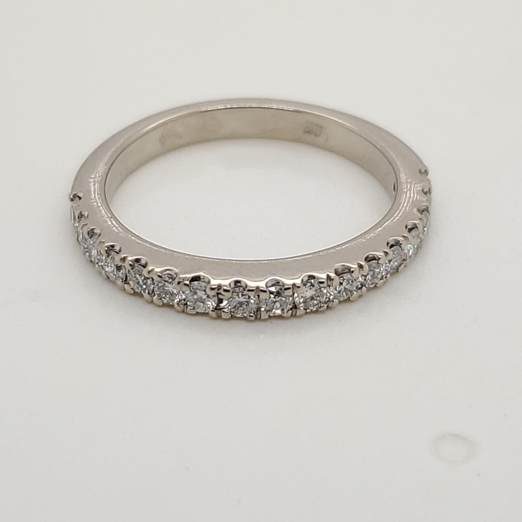 14kt White Gold and Diamond Wedding Band