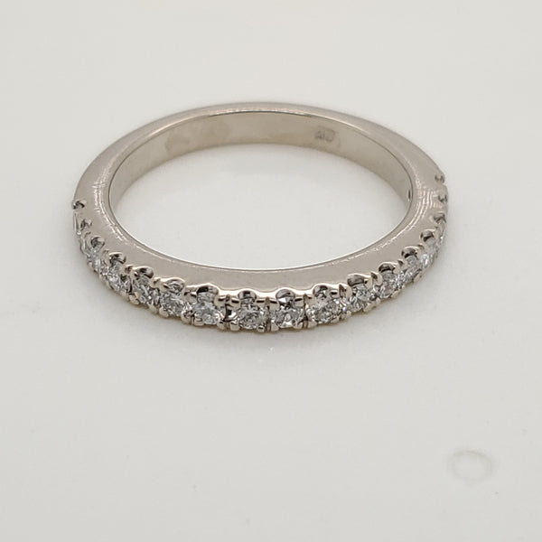14kt White Gold and Diamond Wedding Band