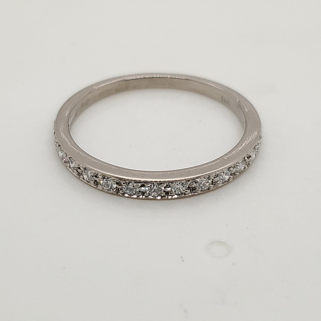 14kt White Gold and Diamond Wedding Band