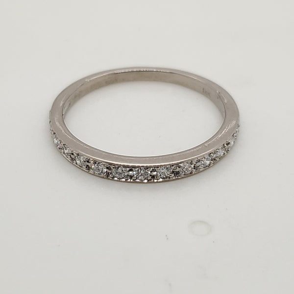14kt White Gold and Diamond Wedding Band