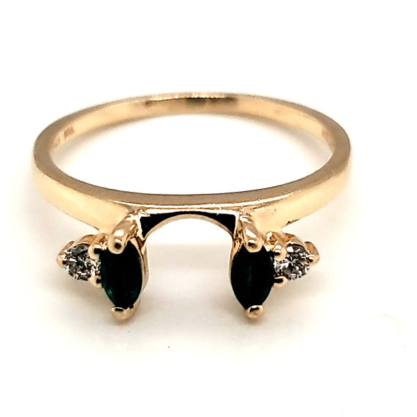 14kt Yellow Gold Diamond and Emerald Ring Wrap