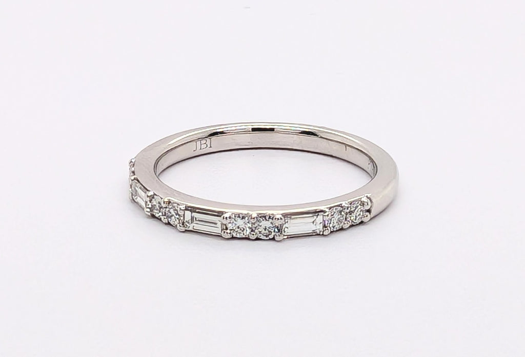 Platinum Diamond Alternating Shape Band