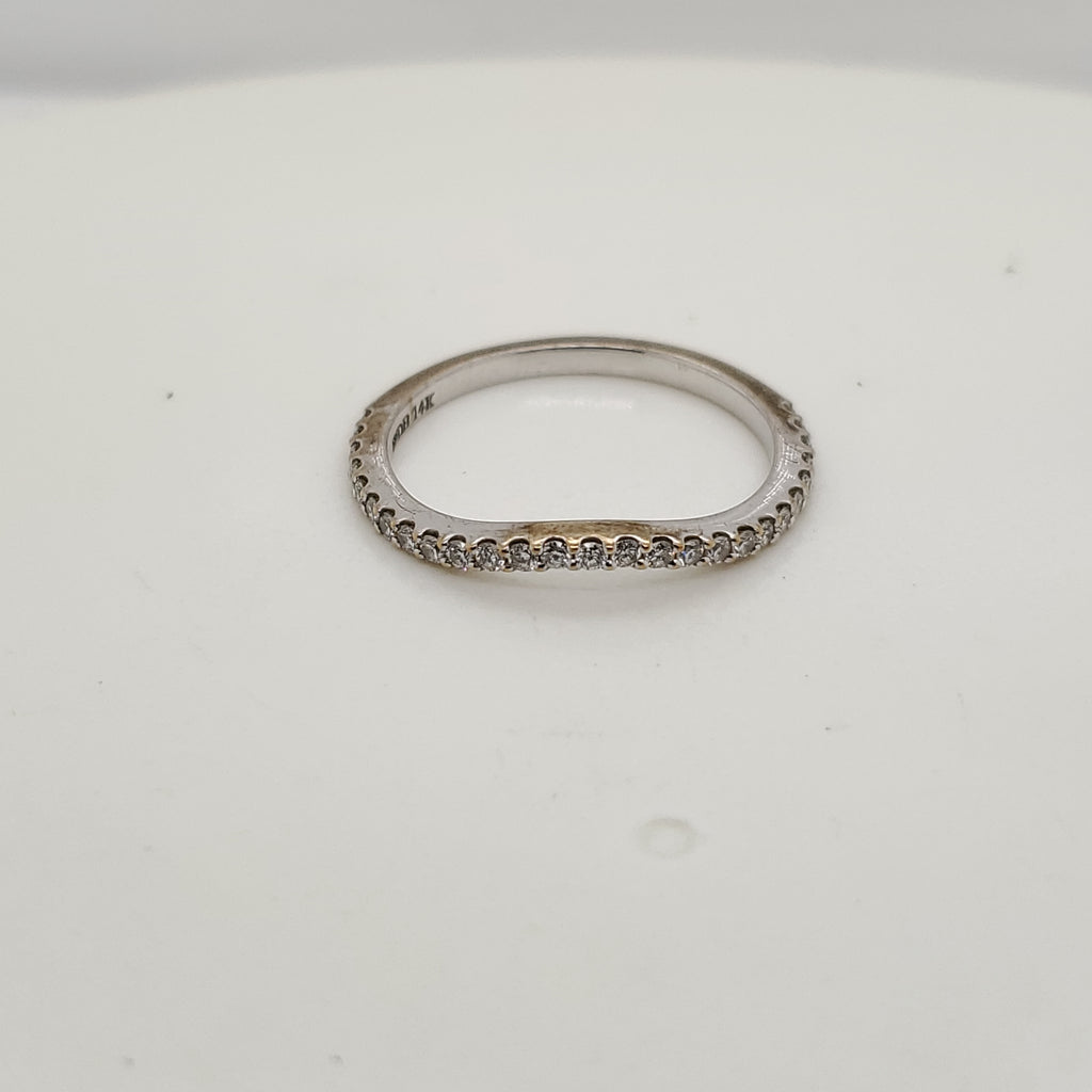 14kt White Gold and Diamond Wedding Band