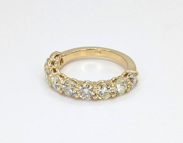 14K Yellow Gold Shared Prong Diamond Wedding Band