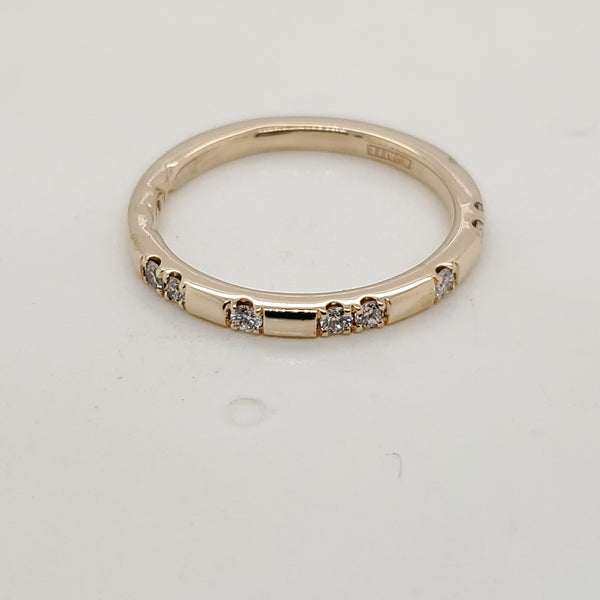 14kt Yellow Gold and Diamond Wedding Band