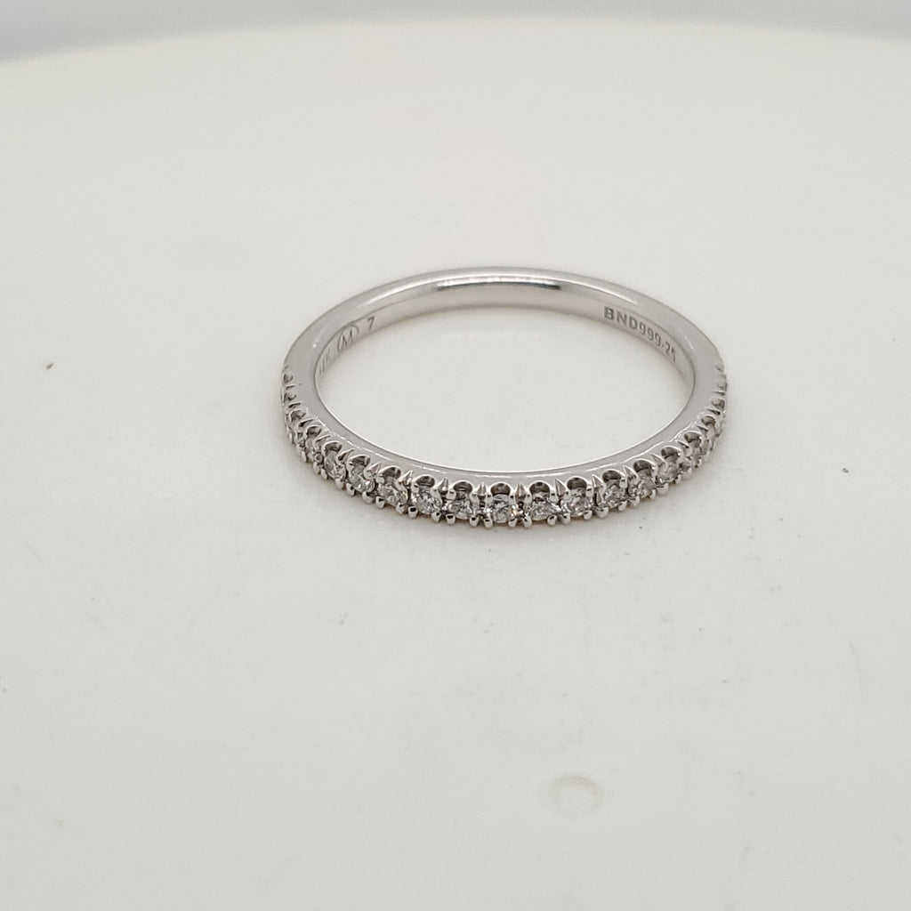 14kt White Gold and Diamond Wedding Band