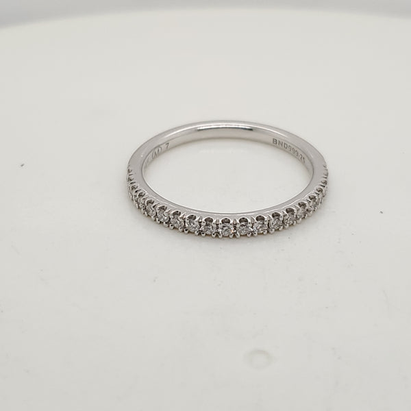 14kt White Gold and Diamond Wedding Band