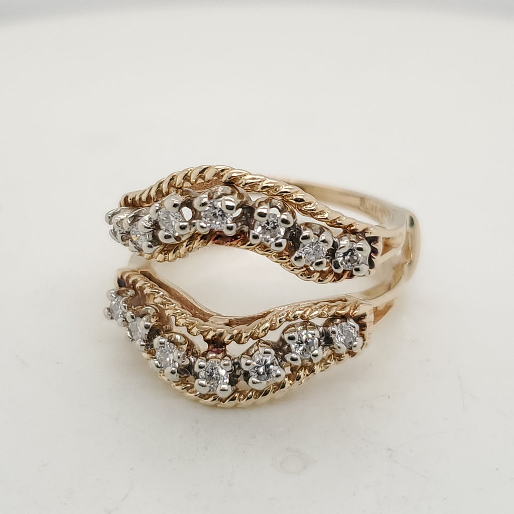 14kt Yellow Gold and Diamond Ring Guard