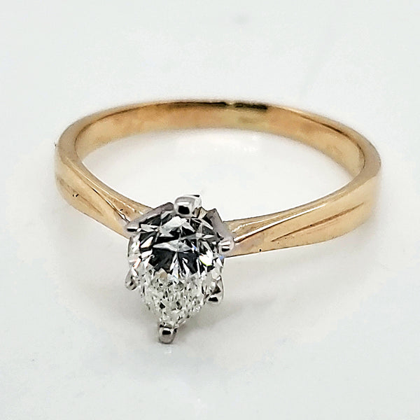 .77 Pear Shaped Diamond Engagement Ring