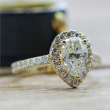 14kt Yellow Gold 1.51 Carat Pear Shape Diamond Engagement Ring