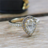 14kt Yellow Gold 1.51 Carat Pear Shape Diamond Engagement Ring