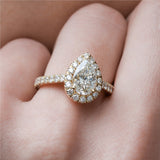 14kt Yellow Gold 1.51 Carat Pear Shape Diamond Engagement Ring