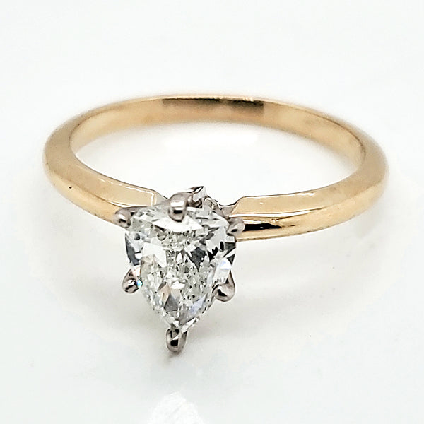 .91 Carat Pear Shaped Diamond Solitaire Engagement Ring