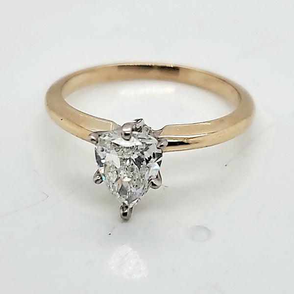 .91 Carat Pear Shaped Diamond Solitaire Engagement Ring