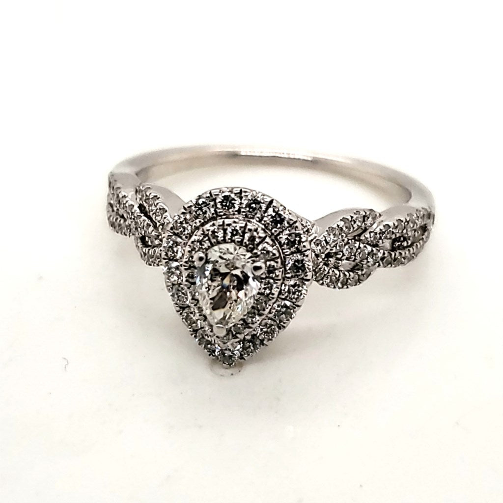 14kt White Gold .30 Carat Pear Shaped Diamond Engagement Ring