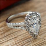 Platinum 2.03 Carat Pear Shaped Cut Diamond Engagement Ring