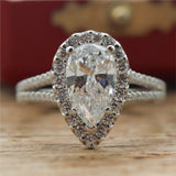 Platinum 2.03 Carat Pear Shaped Cut Diamond Engagement Ring