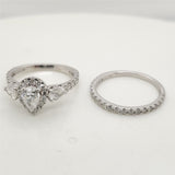 14kt White Gold Pear Shaped Diamond Wedding Set