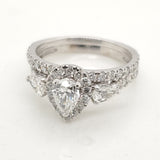 14kt White Gold Pear Shaped Diamond Wedding Set
