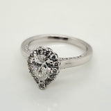 14kt White Gold .54 Carat Pear Shaped Diamond Engagement Ring