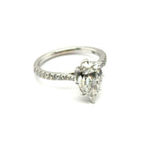 2.29 Ctw 14kt White Gold Pear Shape and Round Diamond Engagement Ring