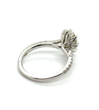 2.29 Ctw 14kt White Gold Pear Shape and Round Diamond Engagement Ring