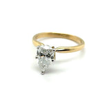 14Kt Yellow Gold 1.38 Carat Pear Shape Diamond Solitaire Engagement Ring