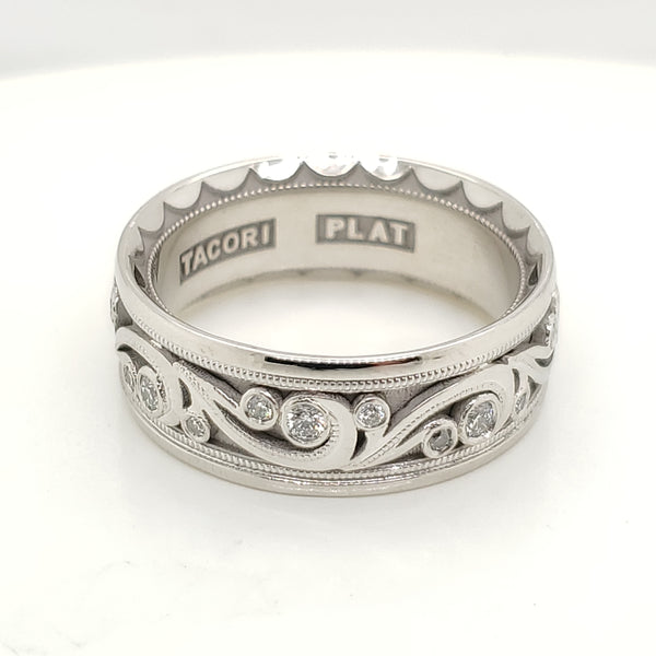 Mens Platinum and Diamond Wedding Band