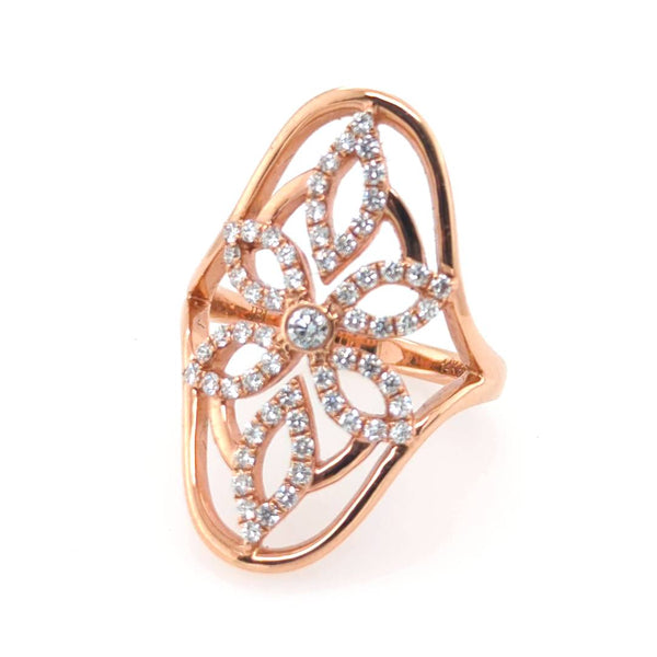 14Kt Rose Gold Diamond Fashion Ring 7.3Gr