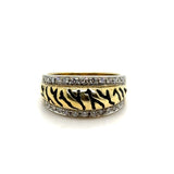 Stefan Hafner 18Kt Yellow Gold And Diamond Zebra Print Ring