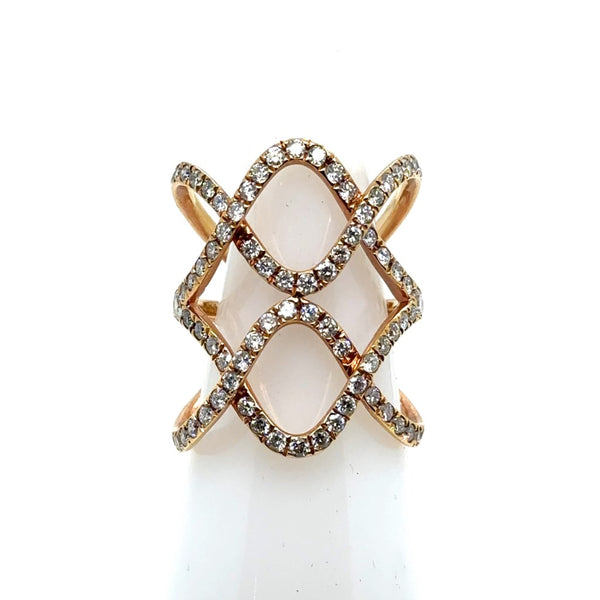 14kt rose gold diamond fashion ring.