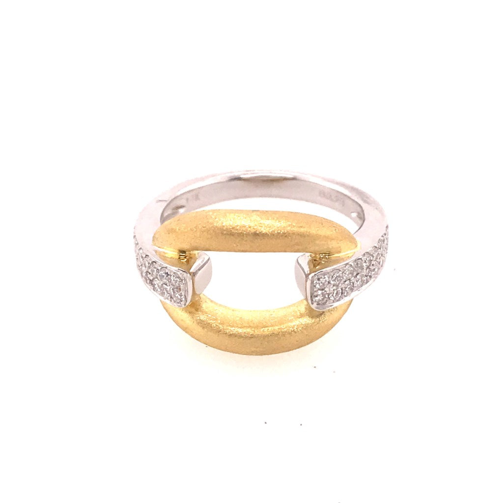 White And Yellow Gold Fashion Diamond Ring