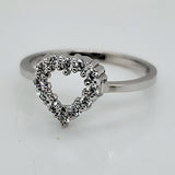 Roberto Coin 18kt White Gold Diamond Heart Ring