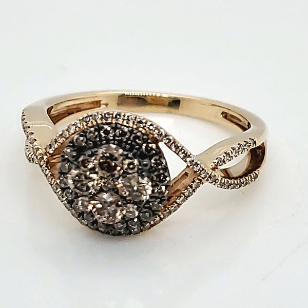 LeVian 14kt Gold White and Chocolate Diamond Ring