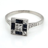 Platinum Diamond and Sapphire Ring