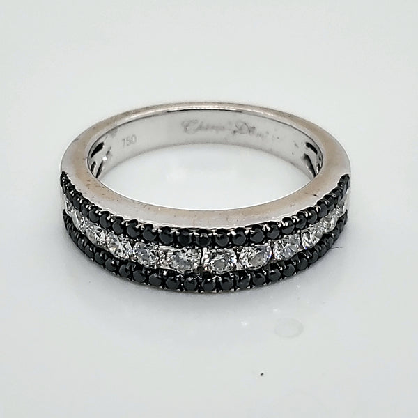 Cherie Dori 18Kt White Gold Black And White Diamond Band