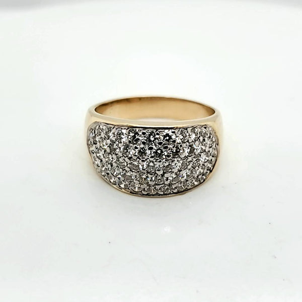 14kt Yellow Gold Pave Set Diamond Ring