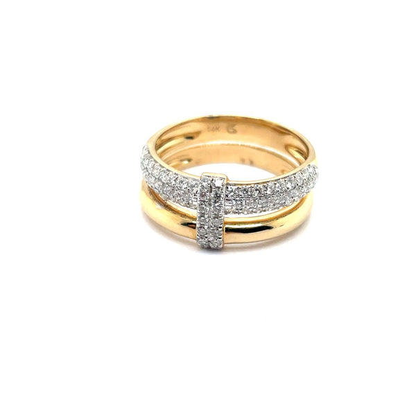 14kt Yellow Gold 0.61Ctw Doulbe Stack Diamond Fashion Band