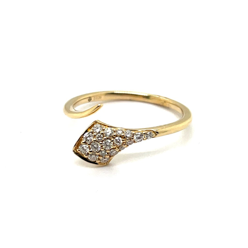 14kt Yellow Gold Diamond Snake Ring