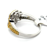 18kt White Gold 1.26Ctw Fancy Yellow And White Dimaond Band