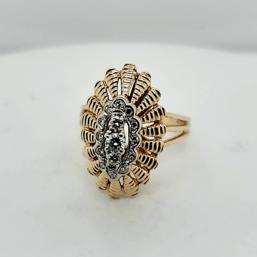Vintage 14kt Yellow Gold Diamond Ring